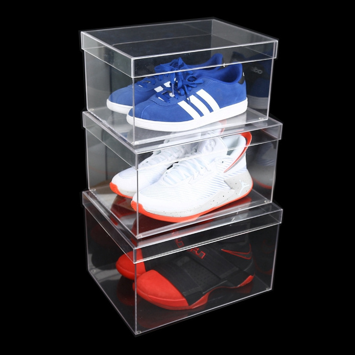 Custom Clear Acrylic Display Shoe Box Storage And Stackable/Acrylic sports shoe box