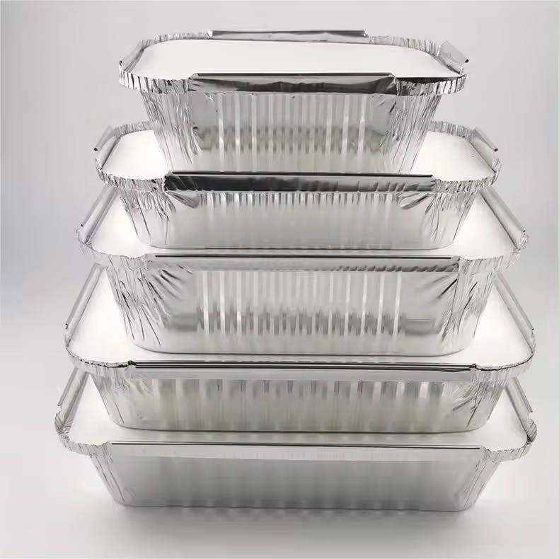 Aluminum Foil Container Customized Size Medium Baking Aluminium Foil Trays Accept 3003/8011 Container for Kitchen Use