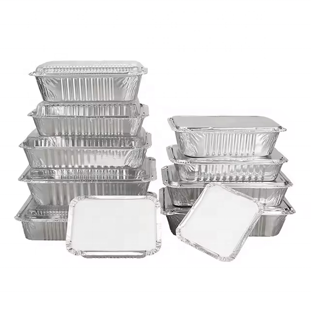 Aluminum Foil Container Customized Size Medium Baking Aluminium Foil Trays Accept 3003/8011 Container for Kitchen Use