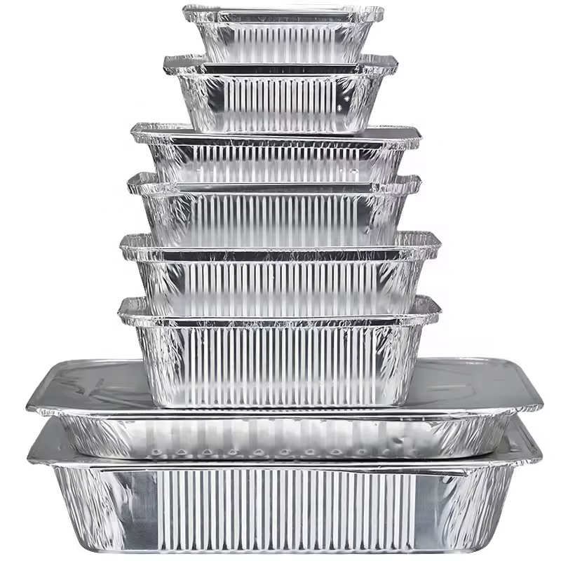 Wholesale Disposable Aluminum Foil Tray Sizes Takeaway Aluminium Foil Pans Aluminum Food Foil Container