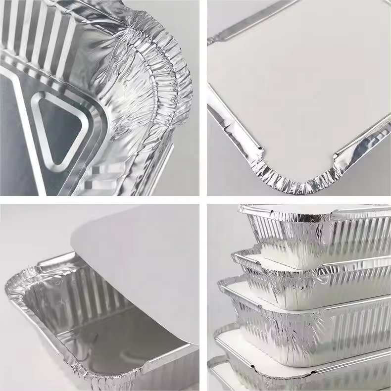 Aluminum Foil Container Customized Size Medium Baking Aluminium Foil Trays Accept 3003/8011 Container for Kitchen Use