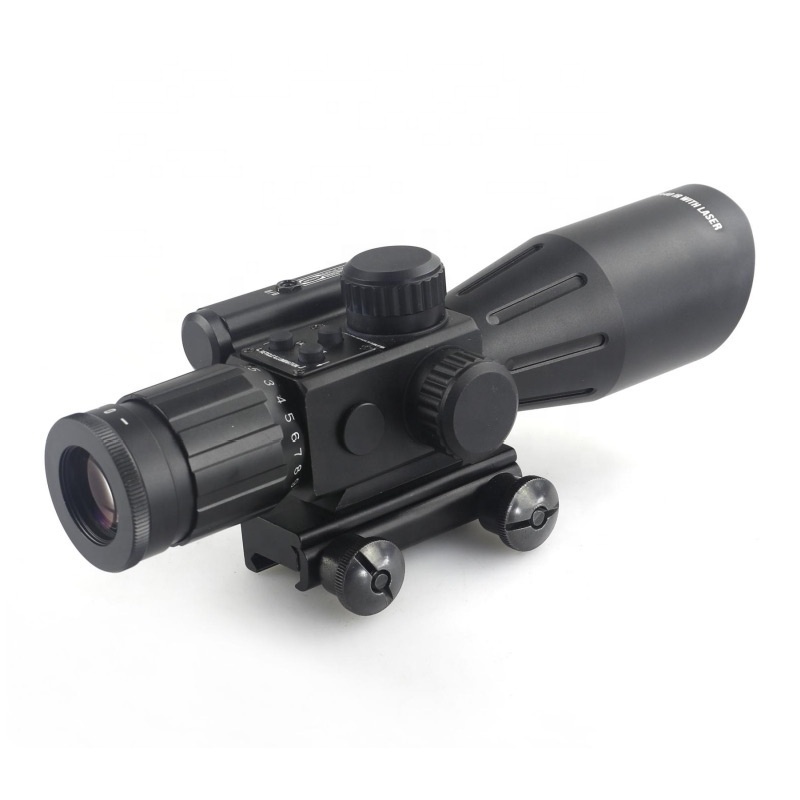 YSC 2.5-10x40 IR Optic Scope With Red Laser Sight Red Illuminated Hunting Scope