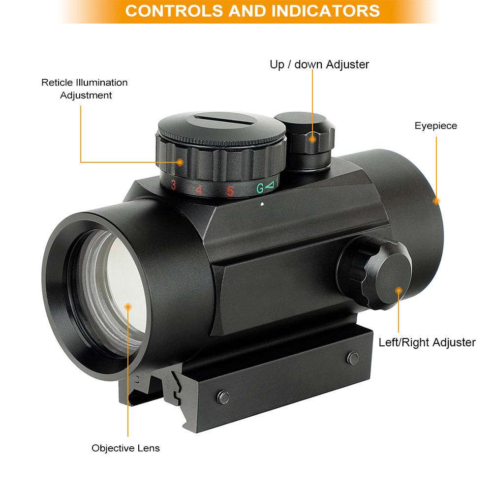 OEM Factory Tactical Optics Scope 1X40 Red Green Dot Scope Illuminated Red Dot Sight Scopes