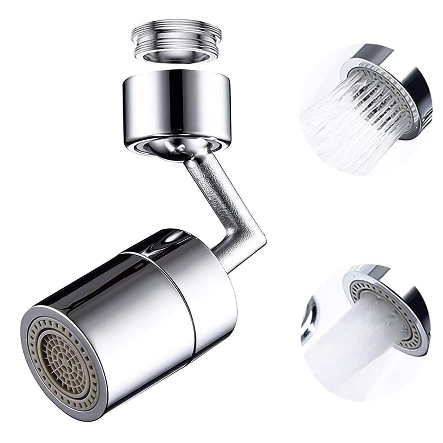 Universal Splash Filter Faucet 720 Rotating Faucet Extender Aerator with 2 Water Outlet Modes