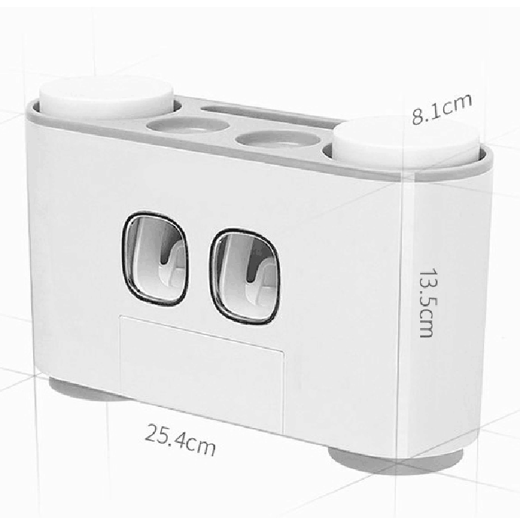 Toothbrush Holder Wall Mounted, Multi Functional Toothbrush and Toothpaste Dispenser for Bathroom Accessories