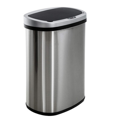 13 Gallon 50 Liter Touch Free High-Capacity Brushed Stainless Steel Waste Bin Automatic Garbage Can  Sensor Trash Can