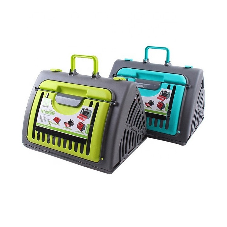 2022 Foldable Collapsible Carrier Travel Cat Dog Plastic Cages Pet Carriers for Pets