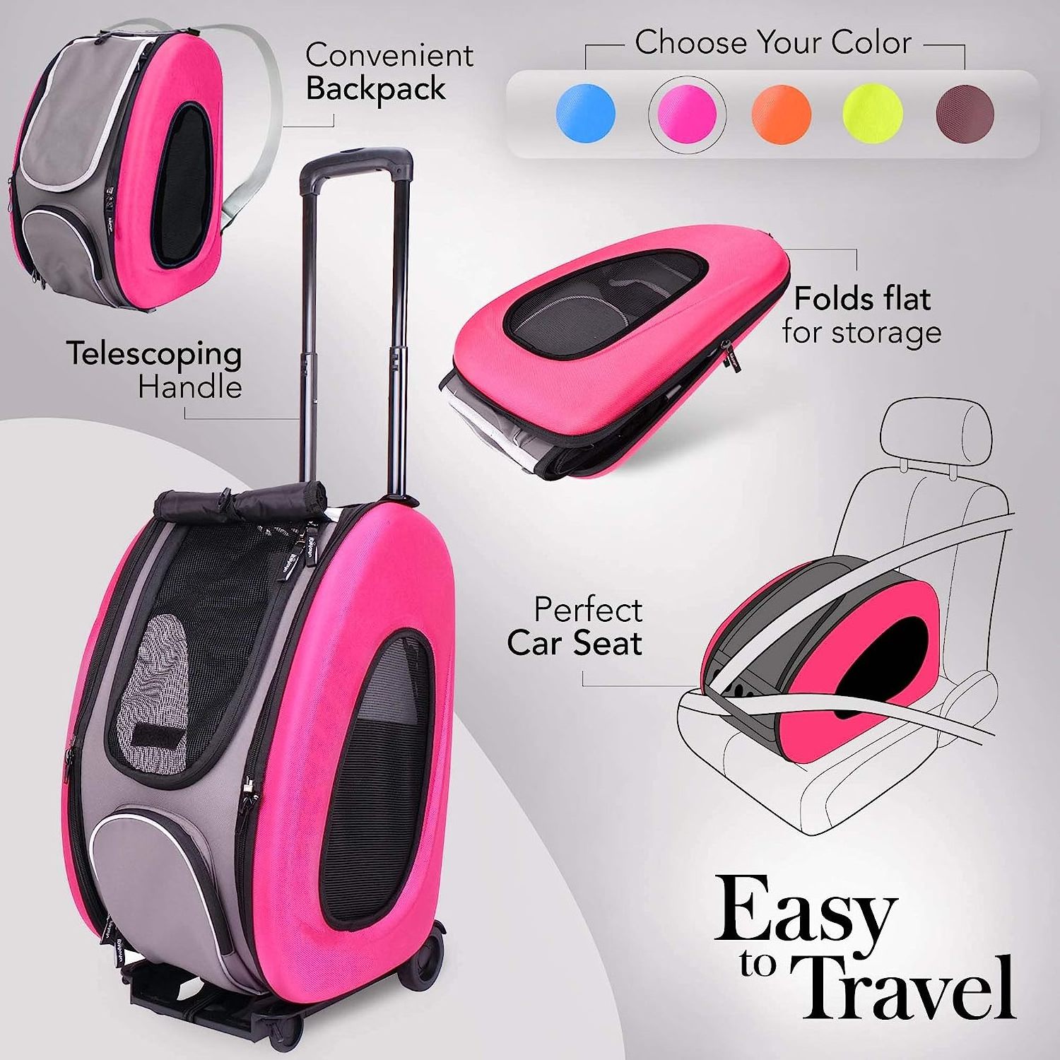 New Arrived Pet Carrier Stroller Carriers with Wheels for Dogs and Cats