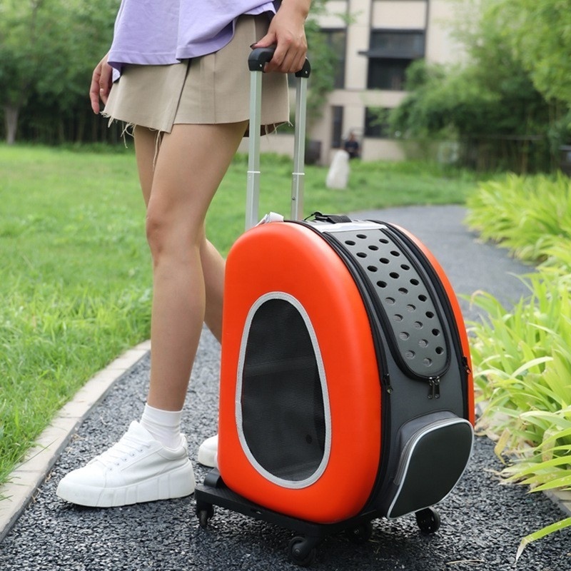 New Arrived 5-in-1 Pet Carrier Shoulder Strap with Wheels for Dogs and Cats