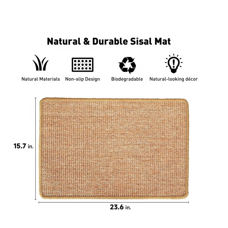 New Arrival Cat Scratch Board Care Mat Pet Scratcher Paw Pad Natural Sisal Cat Scratching Mat for Floor