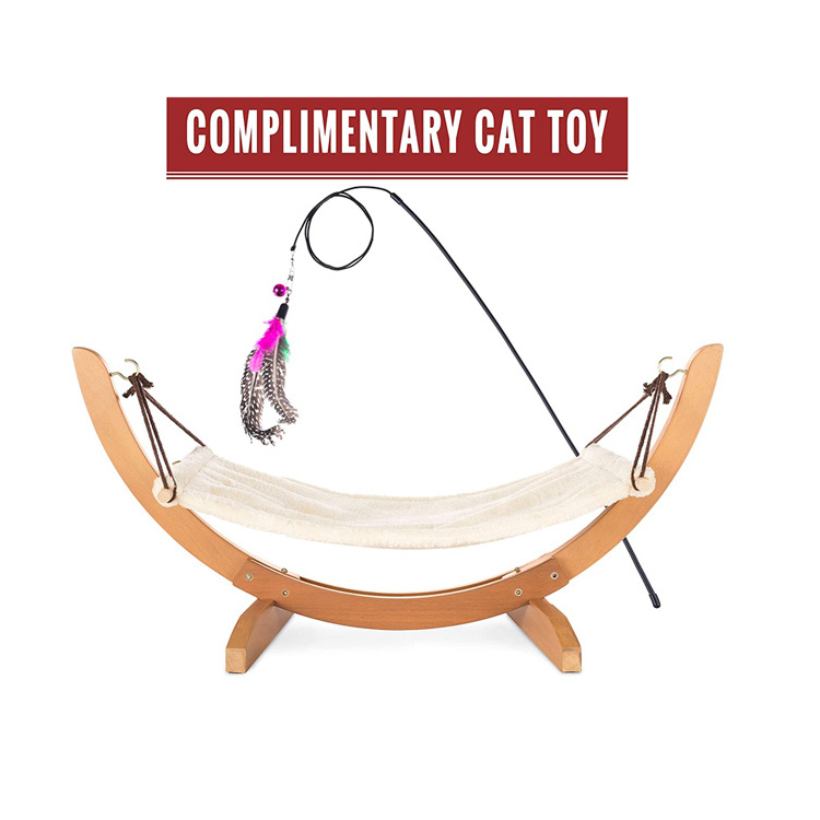 New Arrival Large Soft Plush Swing Wooden Luxury Cat Hammock Pet Bed for Small Dogs Small Medium Cats