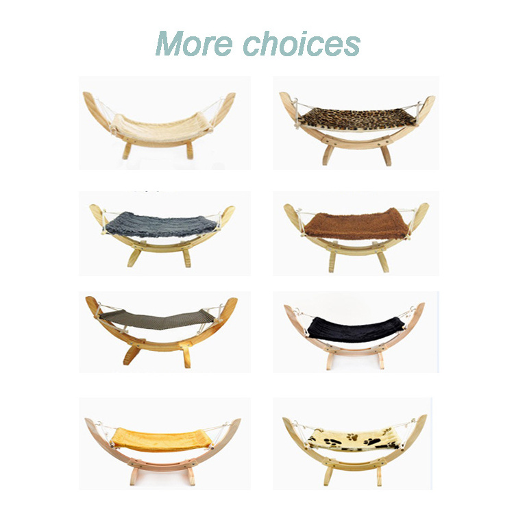 New Arrival Large Soft Plush Swing Wooden Luxury Cat Hammock Pet Bed for Small Dogs Small Medium Cats