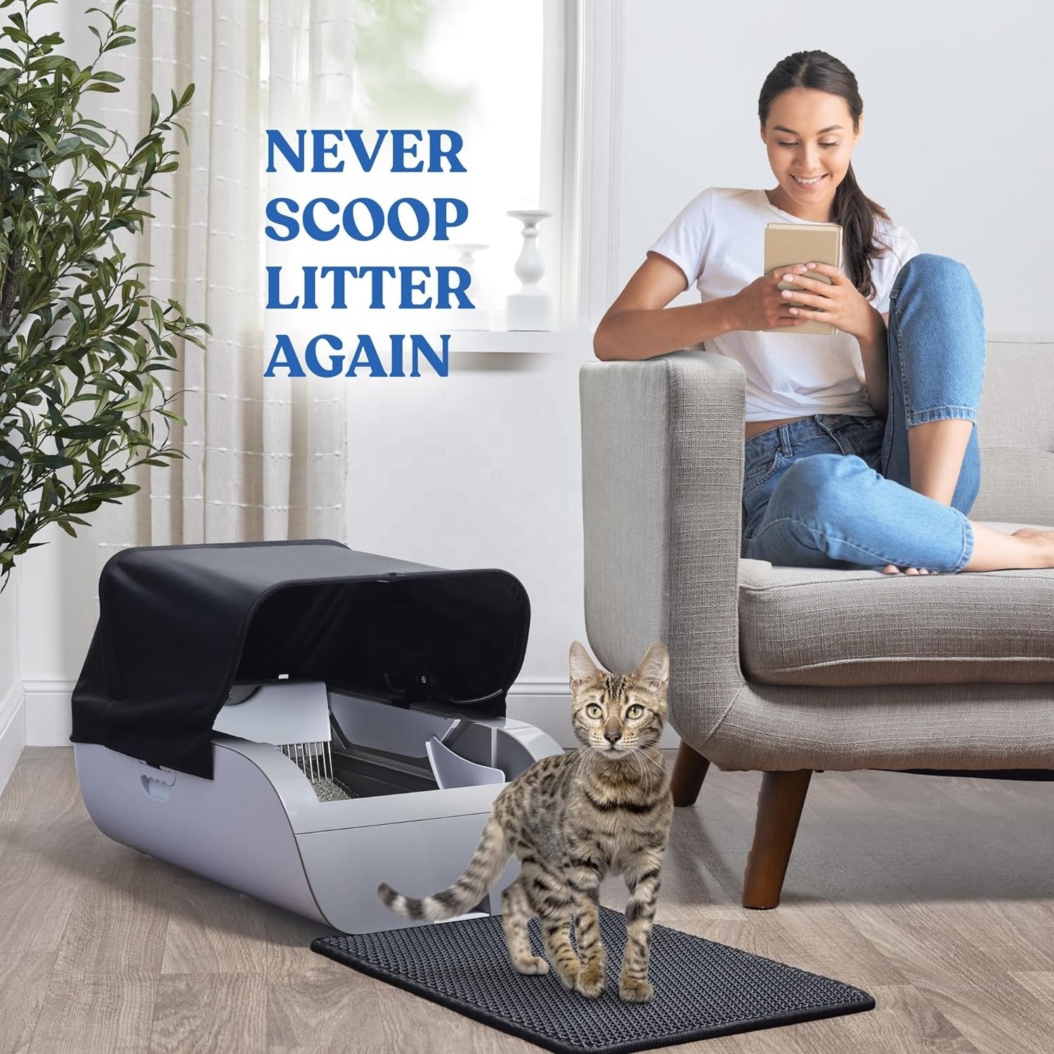 New Arrival Self Cleaning Cat Litter Box with Built in Odor Eliminator