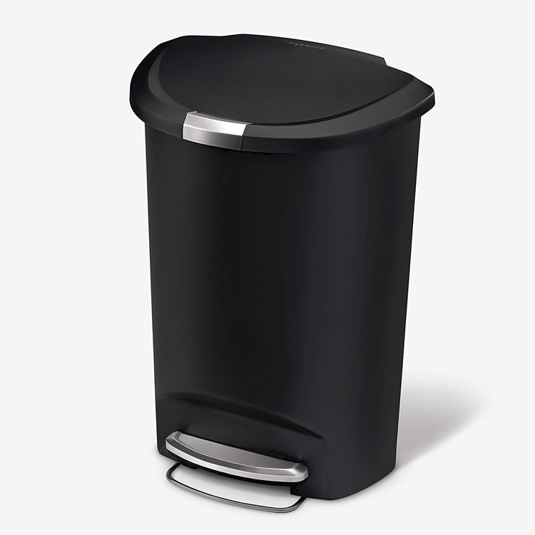 15L Semi-Round Foot Pedal Step Trash Bin Waste Bin Garbage Can Trash Can for Kitchen