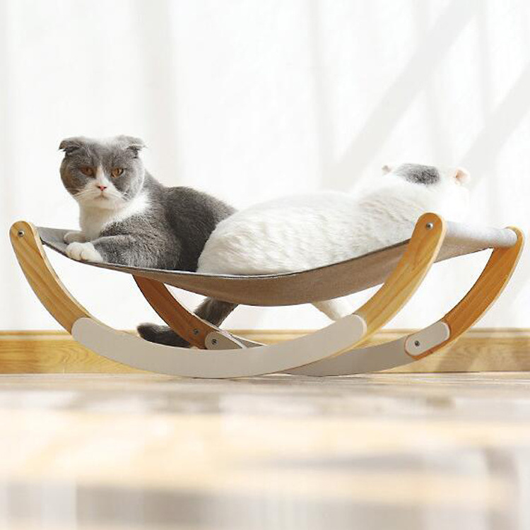 New Arrival Large Soft Plush Swing Wooden Luxury Cat Hammock Pet Bed for Small Dogs Small Medium Cats