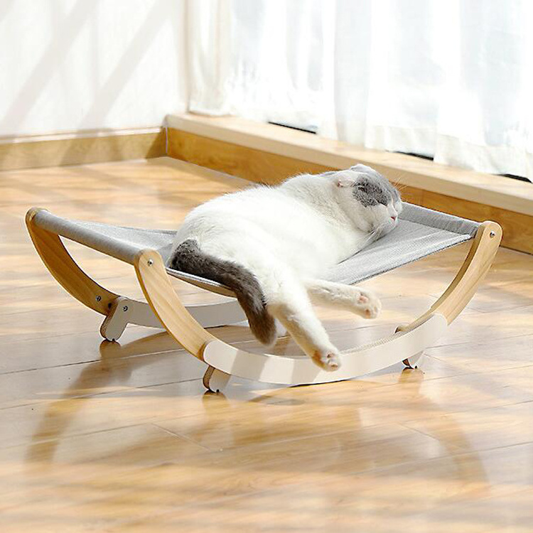 New Arrival Large Soft Plush Swing Wooden Luxury Cat Hammock Pet Bed for Small Dogs Small Medium Cats