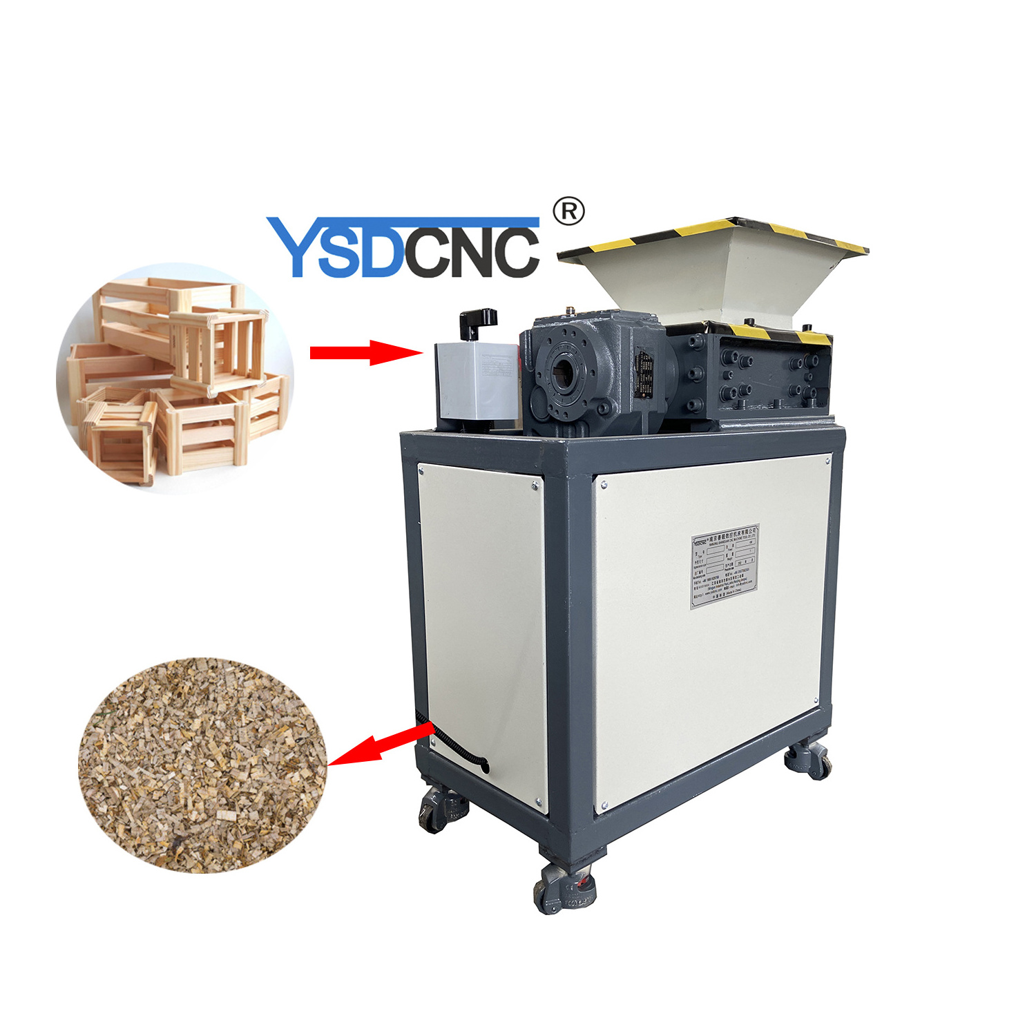 Food Waste Grinder / Organic Waste Industrial Shredder For Compost/industrial Cardboard Shredder