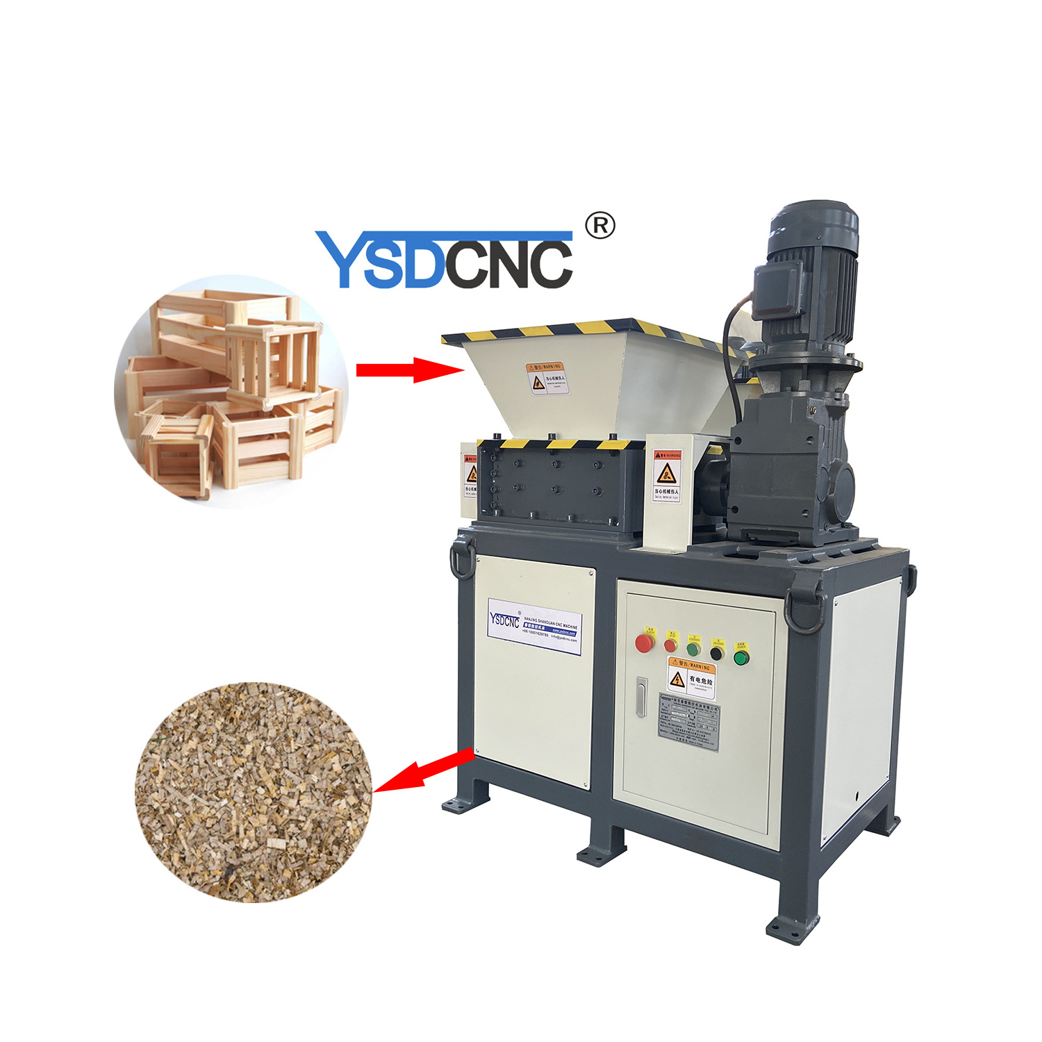 High Efficiency wood/metal/plastic/cardboard shredder machine portable shredder machine for fabric