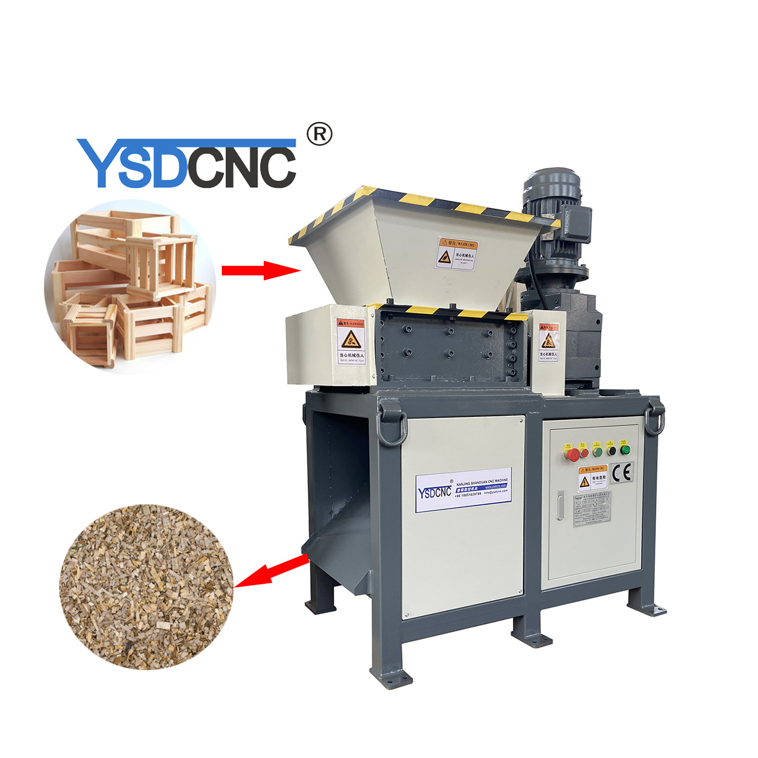 High Efficiency wood/metal/plastic/cardboard shredder machine portable shredder machine for fabric