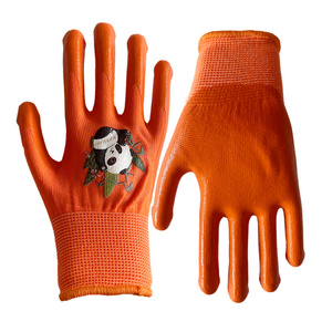 Top quality 13G Polyester Foam Nitrile Dipped safety glove for Kids