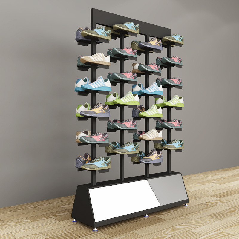 Customized Pretty Luxury Shoes Store Furniture Metal Shoes Display Stand For Retail Shop