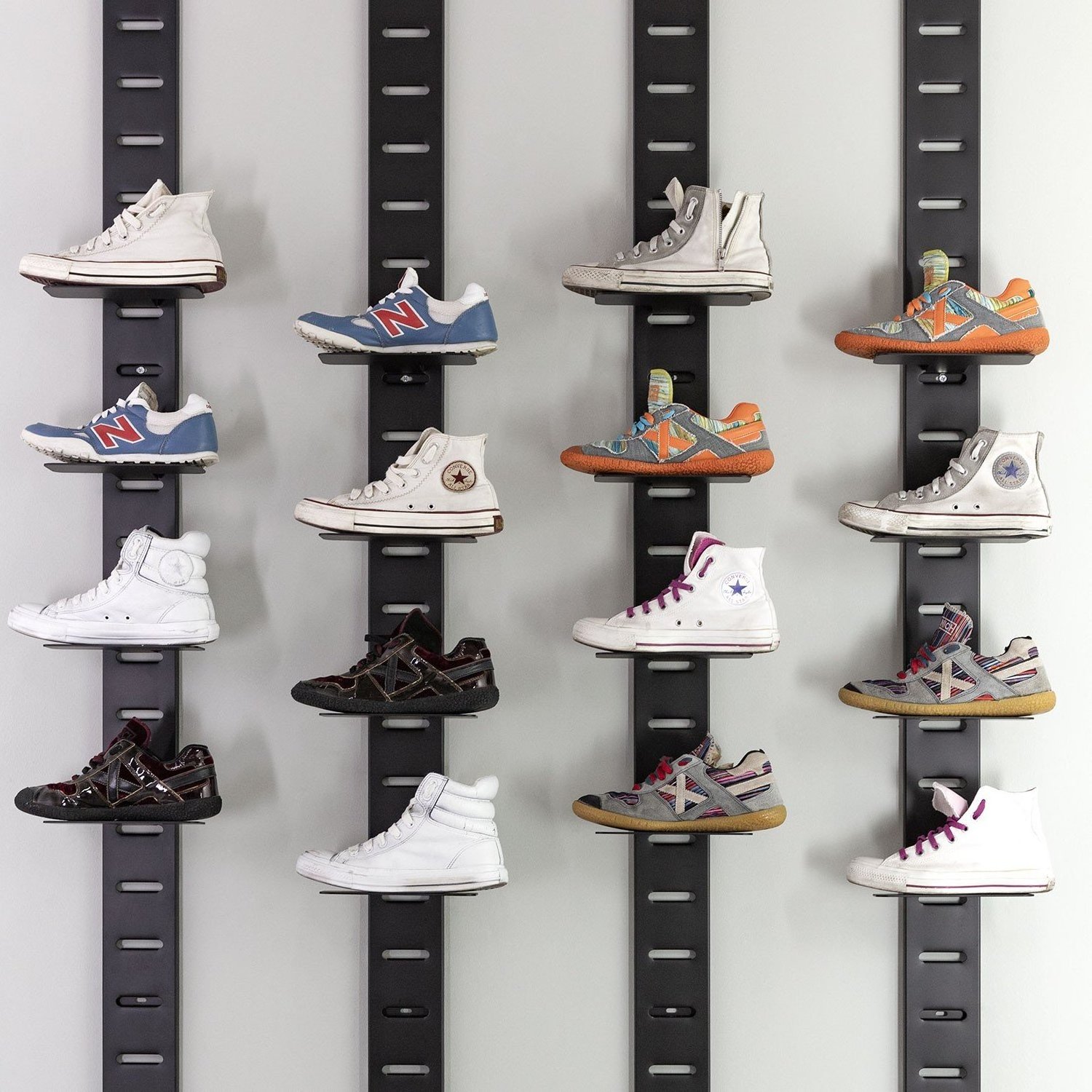 Customized OEM metal wall mounted Store Design Metal Sneaker shoe store display rack