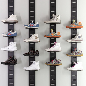 Customized OEM metal wall mounted Store Design Metal Sneaker shoe store display rack