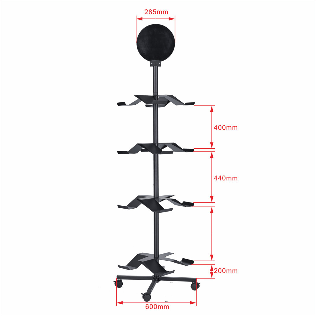 Custom Store Four Sided Kids Sports Casual Tennis Shoes Ladies Men Sneakers Metal Rotating Shoe Display Rack Stand