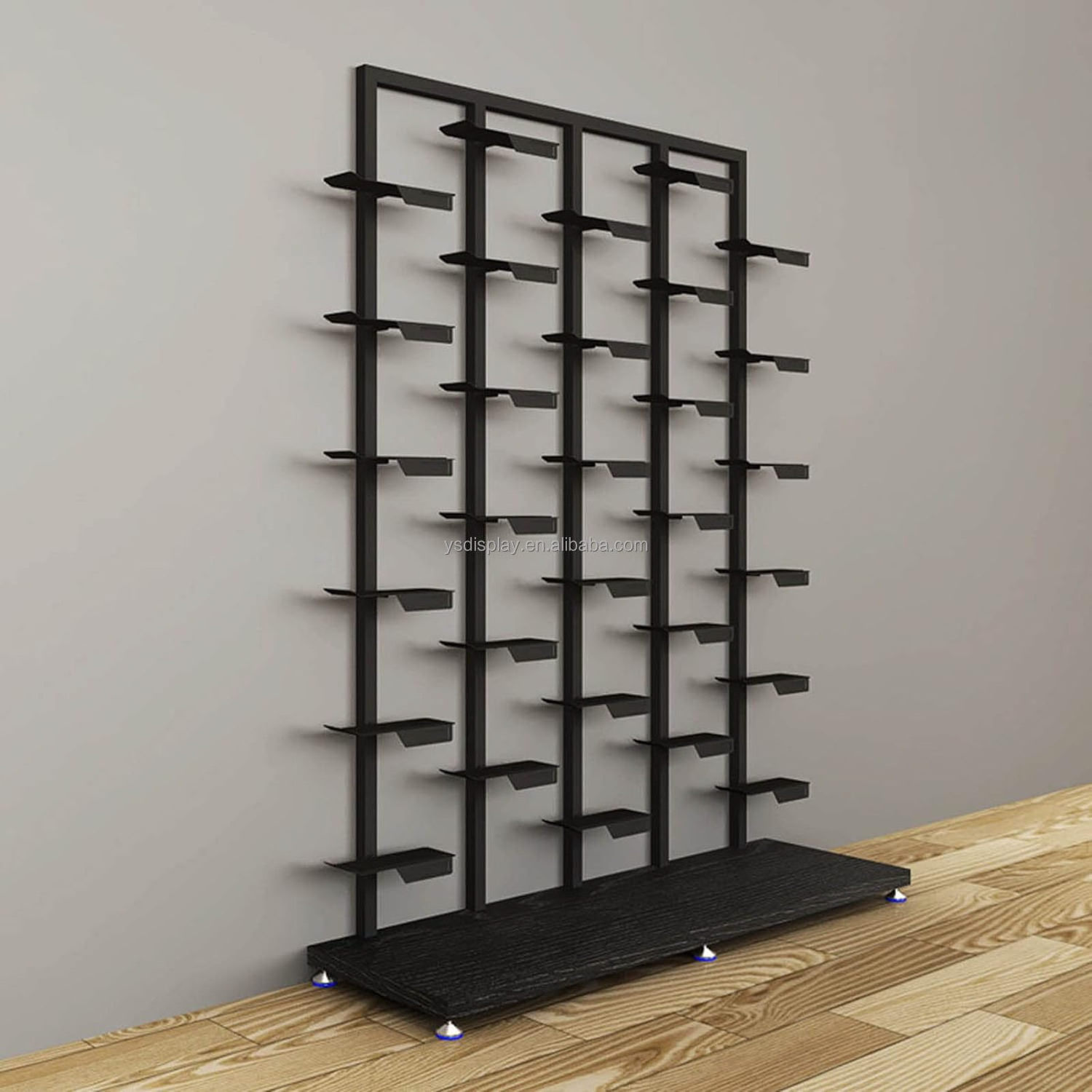 Modern Professional Wall Mount Black Sturdy Metal Shoe Rack Stand Storage Organizer