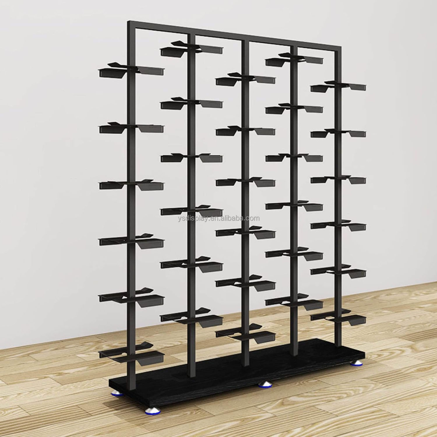 Modern Professional Wall Mount Black Sturdy Metal Shoe Rack Stand Storage Organizer