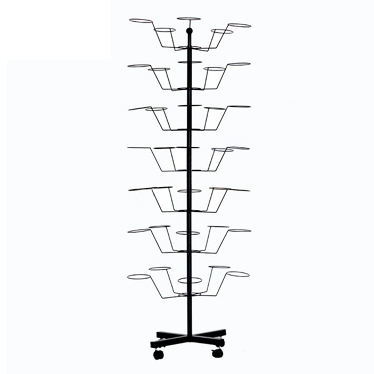 Retail store portable metal floor Wire Holder Retail Hanging Hat Rack Display Stand