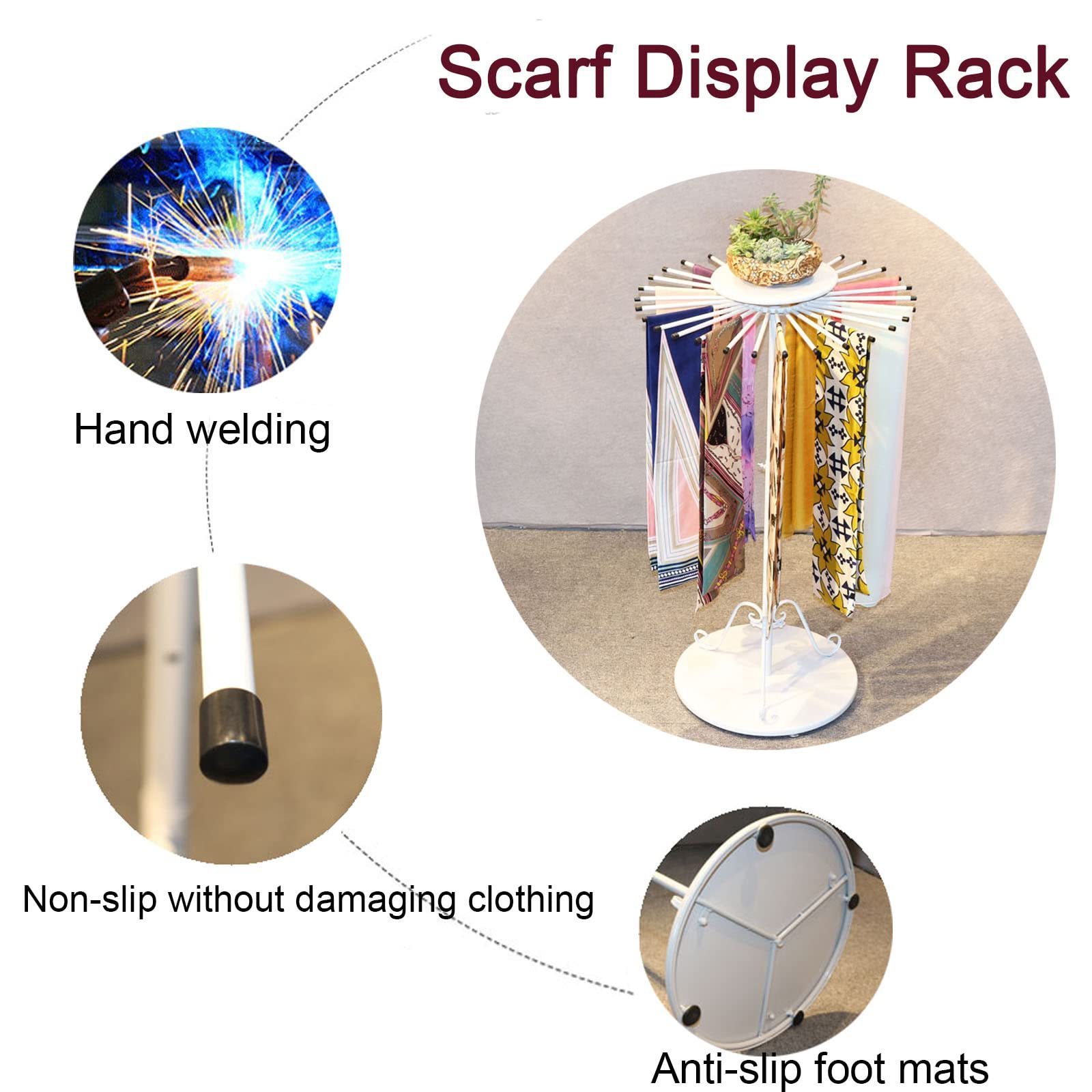 Retail Wholesale Metal Scarf Rack Display Tall Metal Scarf Stand