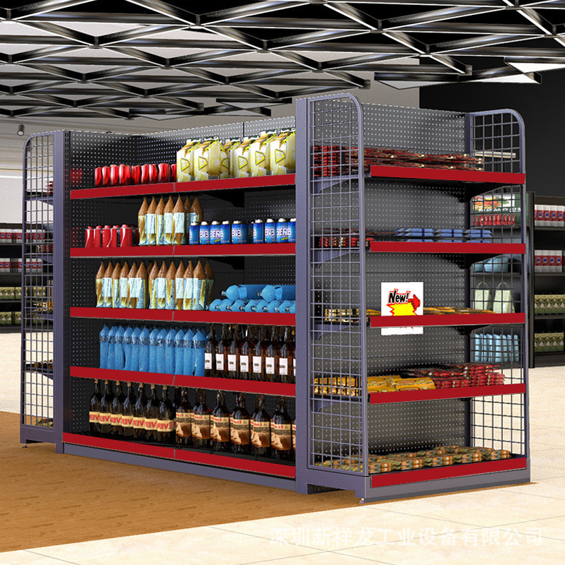 Customized Grocery Store Gondola Shelving Snack Candy Metal Wire Display Rack Gondola Supermarket Shelves