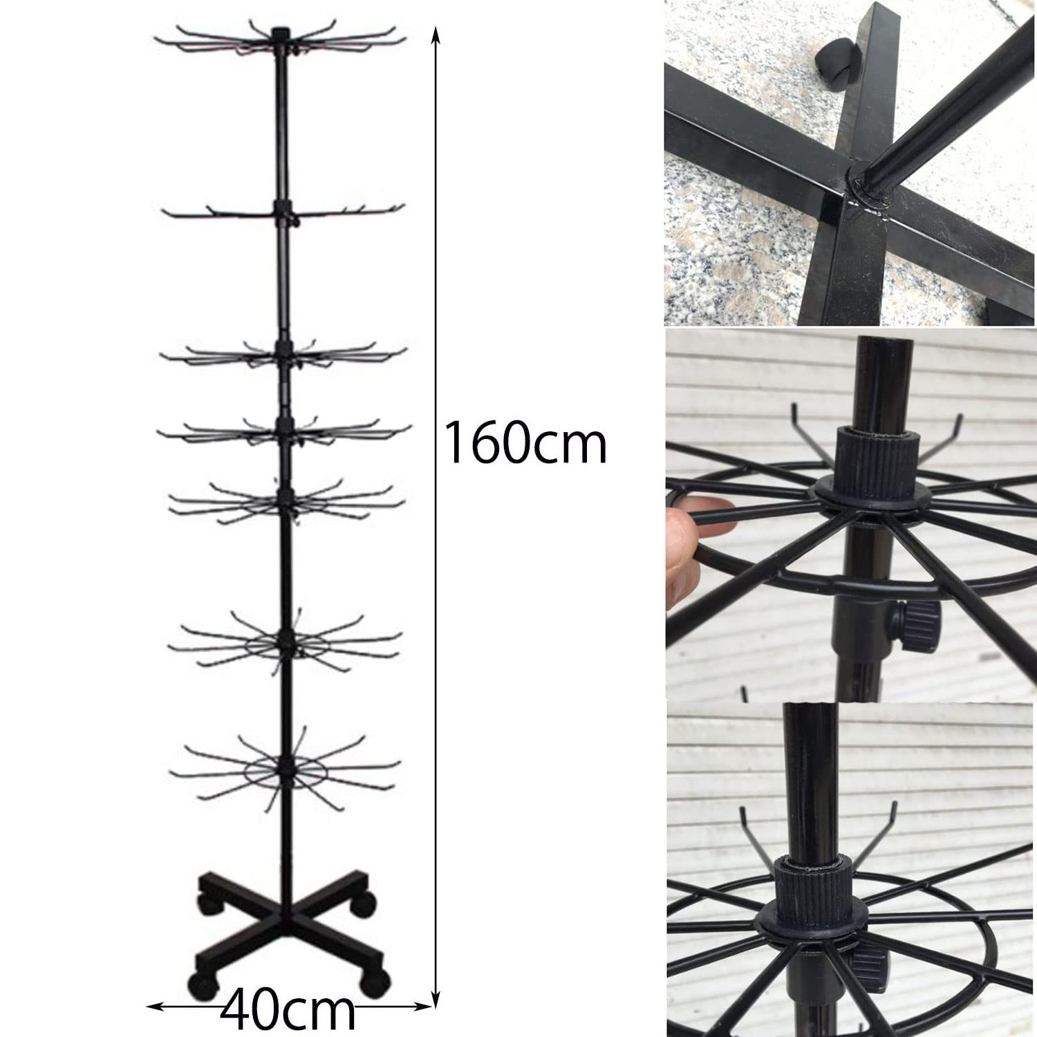 Metal Rotating Display Stand Spinning Floor Hanging Wire Jewelry Display Rack Socks Display Stand Shops