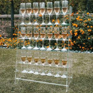 Acrylic wedding supplies display racks clear acrylic prosecco champagne wall glasses holder