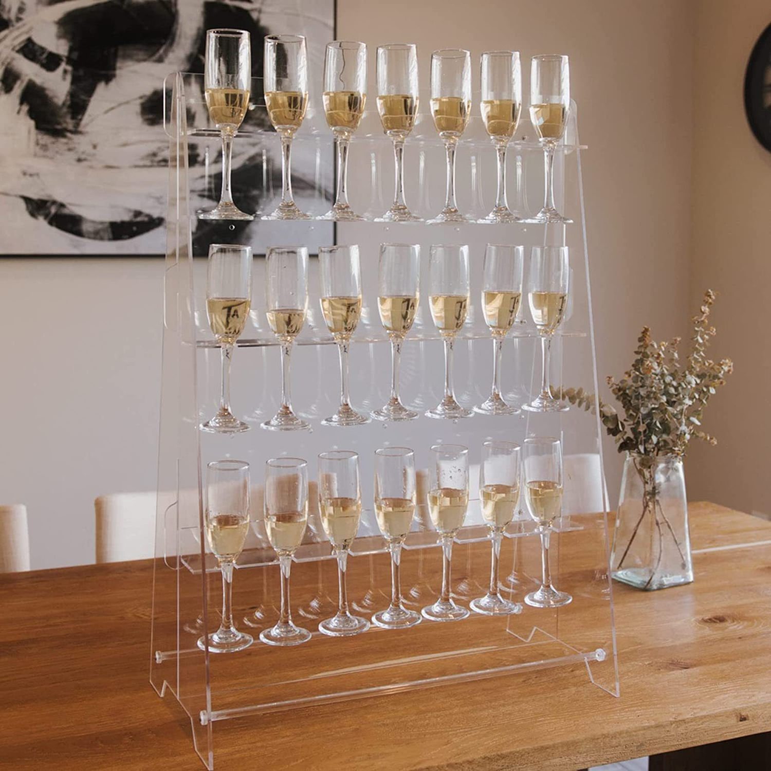 Acrylic wedding supplies display racks clear acrylic prosecco champagne wall glasses holder