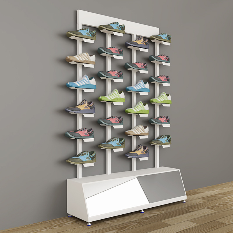 Customized Pretty Luxury Shoes Store Furniture Metal Shoes Display Stand For Retail Shop