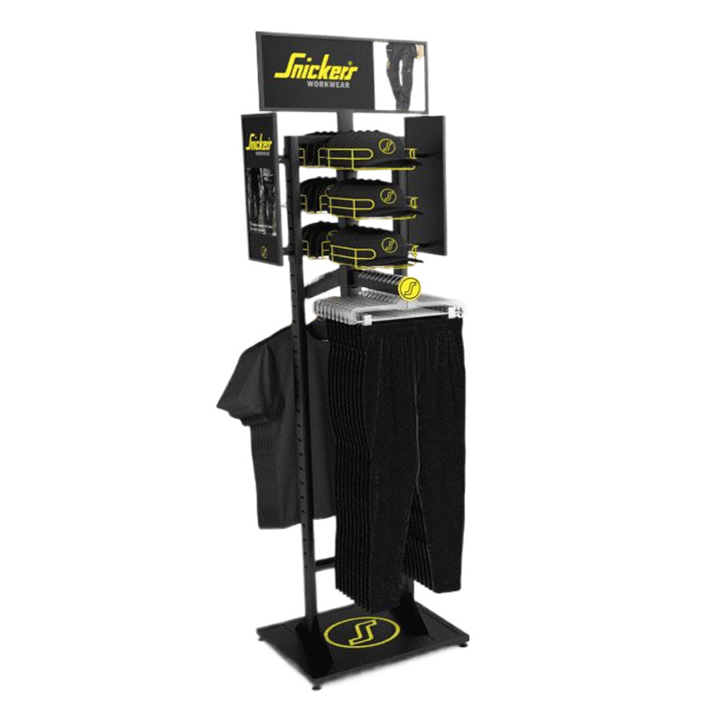 Fashion black clothing store retail four arm garment display rack