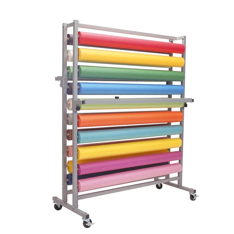 Customized roll type wallpaper carpet rug textile fabrics cotton roll waterproof fabric display rack