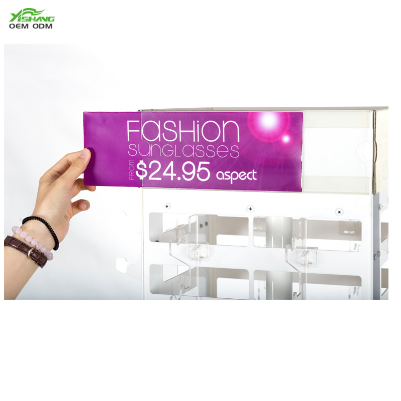 Floor Sunglasses Display Stand For Glasses Store Acrylic Metal Eyeglasses Lock Door optical Eyewear Display Racks