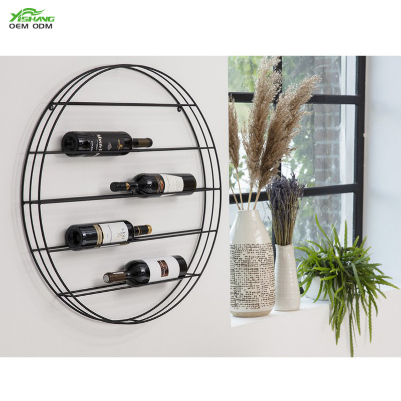 Custom Corner Hanging Rustic Floor To Ceiling Tabletop Commercial Metal Wall Mounted Wine Racks bottle Holder With Glass Holder