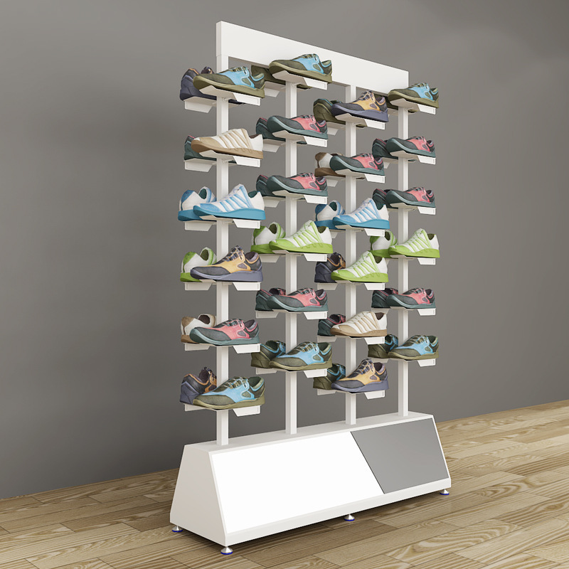 Customized Pretty Luxury Shoes Store Furniture Metal Shoes Display Stand For Retail Shop