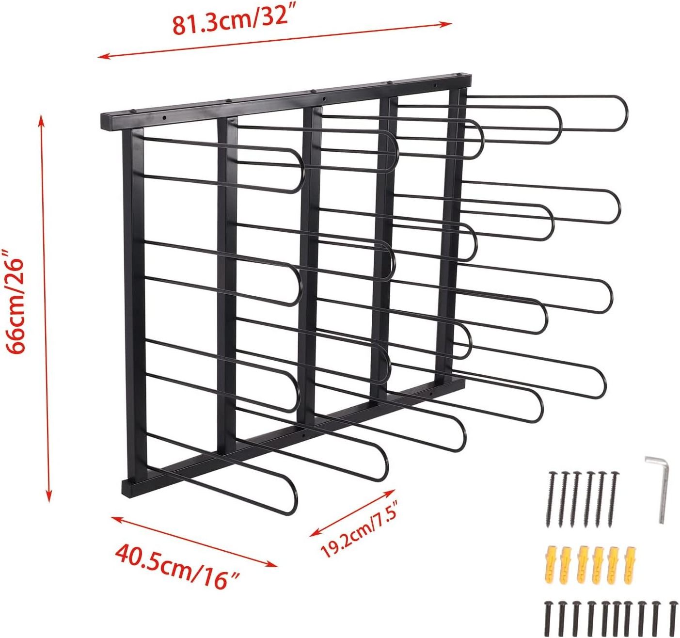 Custom Black Steel Art Paper Racks Wall Mounted Vinyl Media Storage Rack