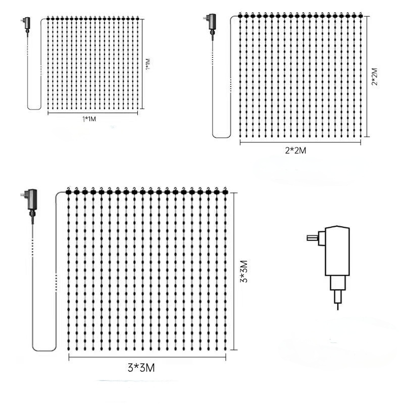 App Control Christmas Smart Rgb Pixel Addressable led Lights Curtain Programmable Fairy led Curtain Lights