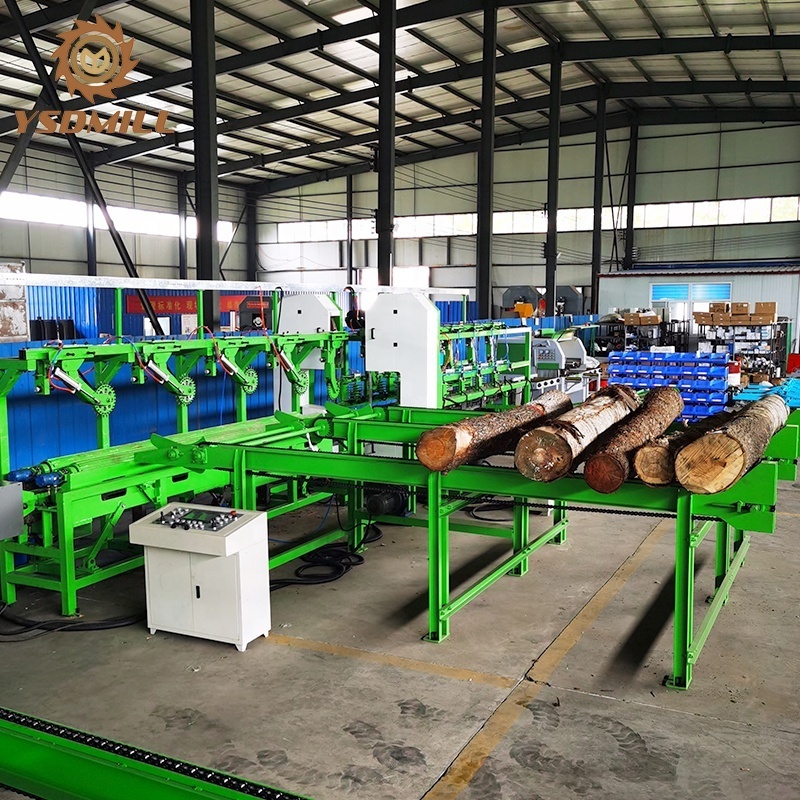 Hydraulic log cutting band saw swing machine twin blade vertical band sawmill