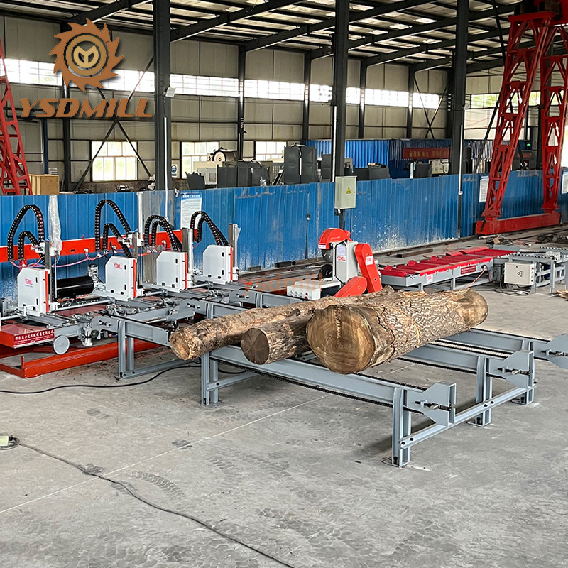 YSDMILL wood saw machines sawmill log carriage automatic twin circular blade sawmill line