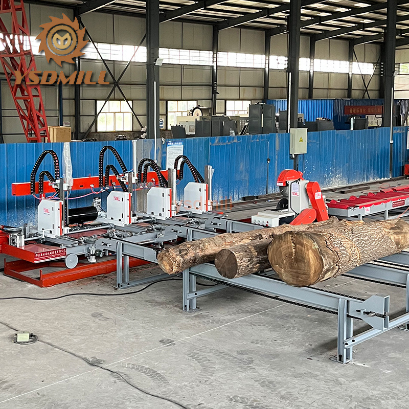 YSDMILL wood saw machines sawmill log carriage automatic twin circular blade sawmill line