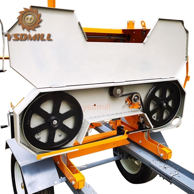 YSDMILL cheap diesel portable horizontal band sawmill saw mill portable sawmill with trailer