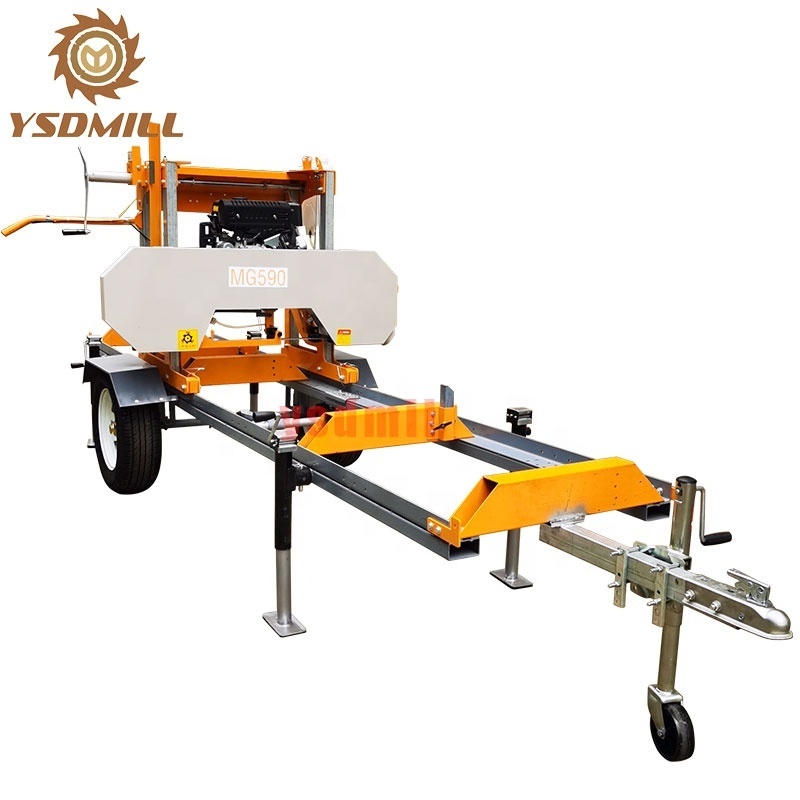 YSDMILL cheap diesel portable horizontal band sawmill saw mill portable sawmill with trailer