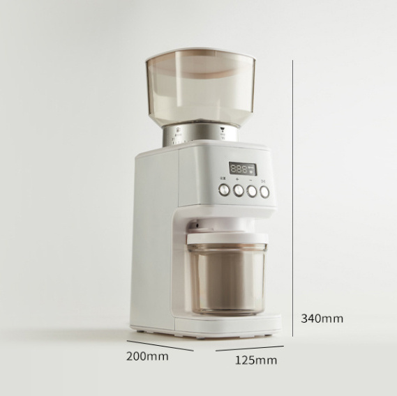 Electric Stainless Steel Conical Burr with Touch Screen Commercial Espresso Motor Coffee Bean mill Grinder with Powder Hopper